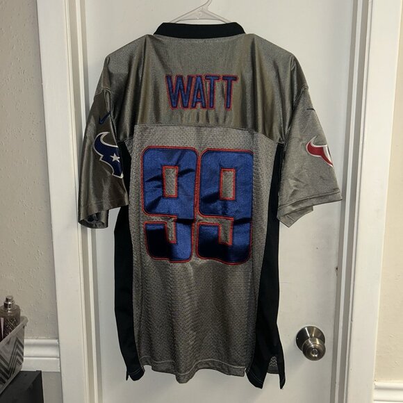 Nike Houston Texans JJ Watt #99 Gray 10 Year On Field Football Jersey Size 48 - Picture 5 of 8